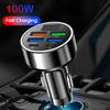 Multifunctional 6 in 1 USB C Car Phone Charger Adapter with Digital Display Dual PD Super Fast Charging