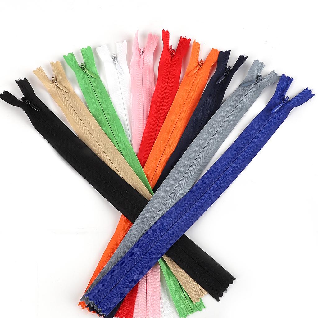10Pcs Long Invisible Zippers White/Gray/Red/Pink DIY Nylon Coil Zipper For Sewing Clothes/Bags/Home Textile