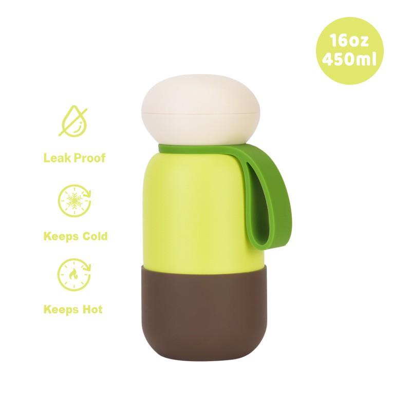 450ml Stainless Steel Vacuum Insulated Travel Water Bottle With Handle Loop Outdoor Sports Office Camping