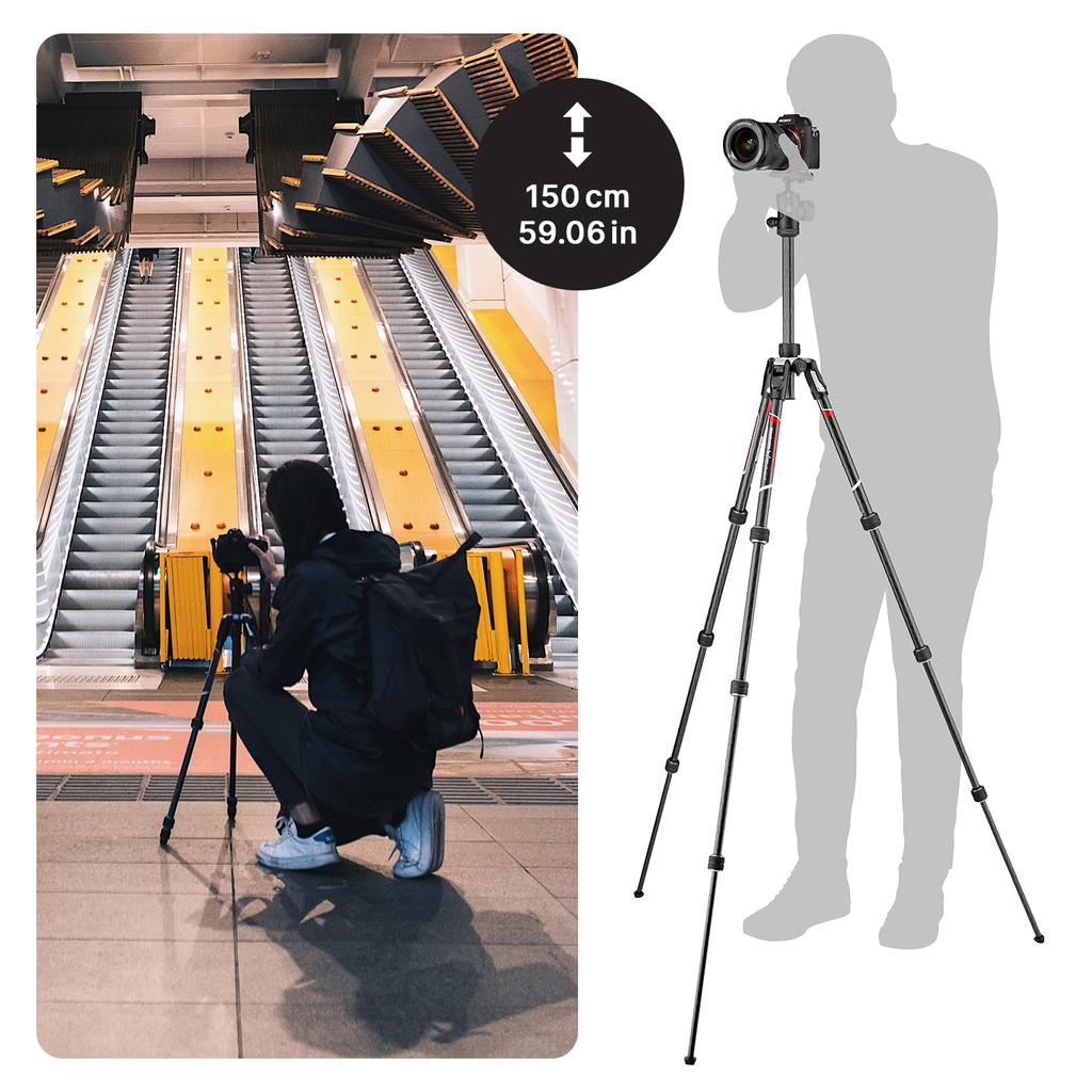 Vitec Imaging Manfrotto Штатив Befree Advance Карбон Свободная Голова T Комплект штатива Черный Полная высота в разложенном состоянии 150 см Высота в разложенном состоянии 127 см Длина в сложенном состоянии