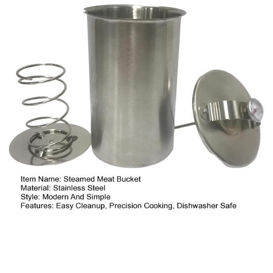 Пресс для деликатесного мяса из нержавеющей стали со встроенным термометром и пружинным механизмом. Домашний производитель колбасы. Большая емкость. Плита для ветчины.