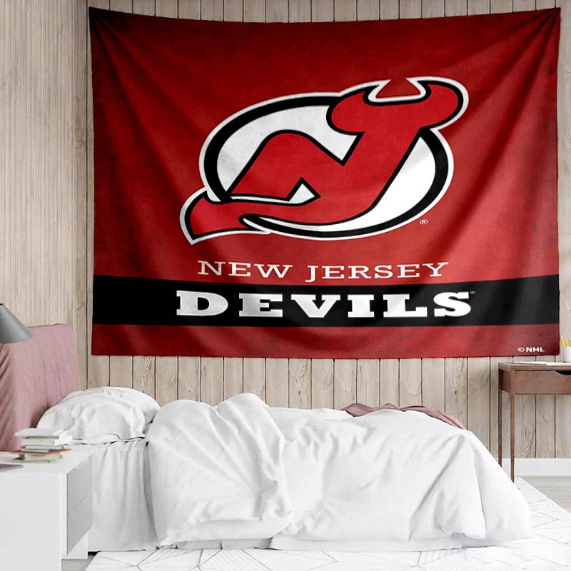 1PC Jersey Devils Logo Tapestry Accessories Playroom Tapestry, for Bedroom,Livingroom, dormitory Room Wall Decor Fan Birthday Gifts