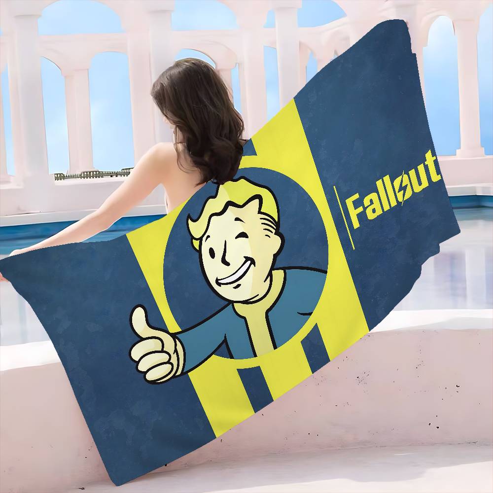 Games V-Vault T-Tec Logo Big Microfiber Beach Towels Quick Dry Towel Sand Beach Towels Pool Towel for Travel Swim Pool Yoga