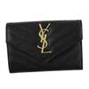 Saint Laurent Paris Business Card Case, Women's, Black, 414404 BOW01 1000
