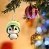 Cute New Green Little Penguin Acrylic Pendant Cross-border Flat Car Decoration Pendant Keychain Pendant