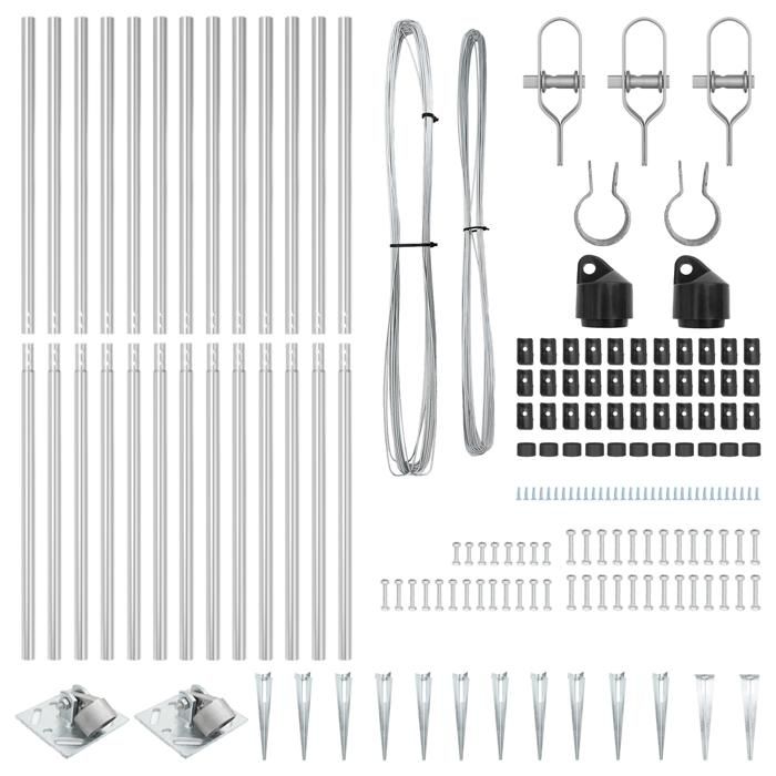VidaXL Fence Posts with Point 13 Pcs Ø32 Mm 140 Cm Galvanized Steel 42004275