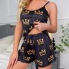 Summer Women's Pajama Two-piece Set, Sexy and Casual Halter Top and Shorts, Home Wear Set