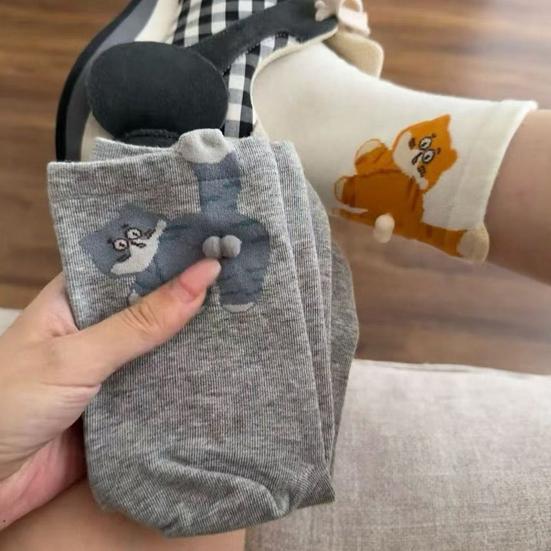 Cat Socks with Balls Funny Cat Ball Socks Stretchy Crew Socks Cute Casual Socks Christmas Birthday Gift for Cat Lovers
