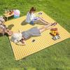 Складной коврик для пикника, водонепроницаемое одеяло с песком, очень большой коврик для пикника, здоровая ткань без запаха, зеленое, желтое, красное полосатое одеяло для пляжа, кемпинга, пешего туризма