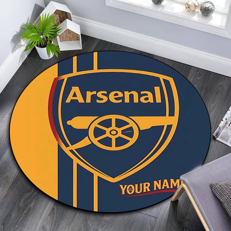 Custom Name,Arsenal pattern round rug,Carpet Rug for Living Room Bedroom Playroom ,Non-slip Floor Mat,Holiday Gifts and Birthday Gifts.