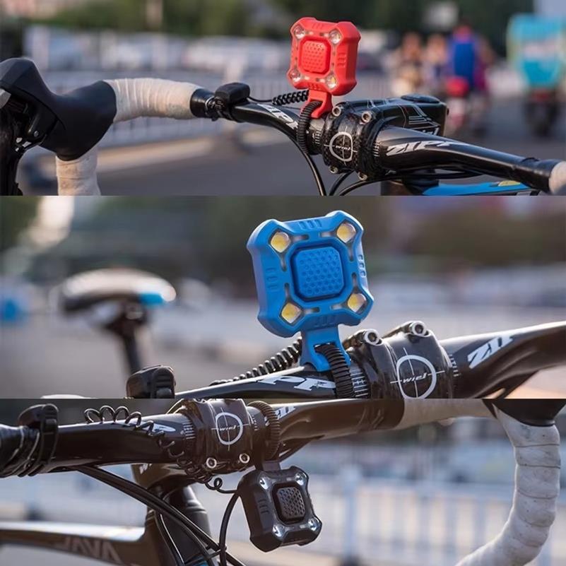 140 dB Electric Bike Bell 4 Lamp Cycling Light 1200mAh Electric Horn Waterproof USB Charging Loud Alarm Security Mountain Road2