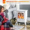 Electric fireplace with heater, LED flame effect, 1000/2000W, white