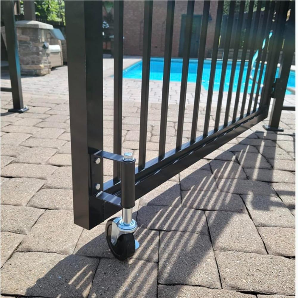 Heavy Duty Gate Caster, Spring Loaded Gate Wheel, Swivel Caster Wheels for Wooden Gate and Fence 250LBS Load Capacity 4 Inches Rubber Wheel (Black, 1)