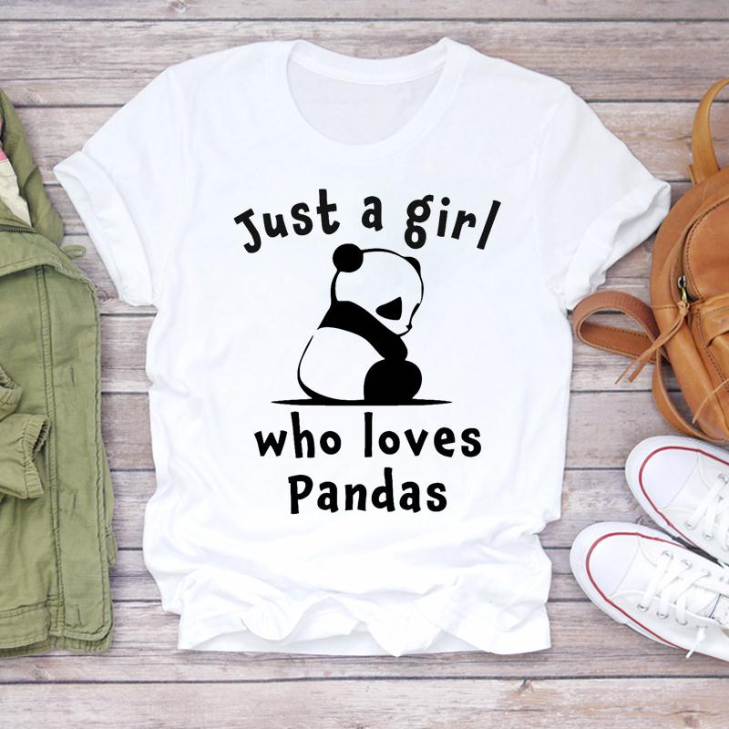 Футболка, модная футболка, одежда, повседневная, Sweet Love, панда, весна, с коротким рукавом, женская футболка с принтом, летняя женская футболка с рисунком