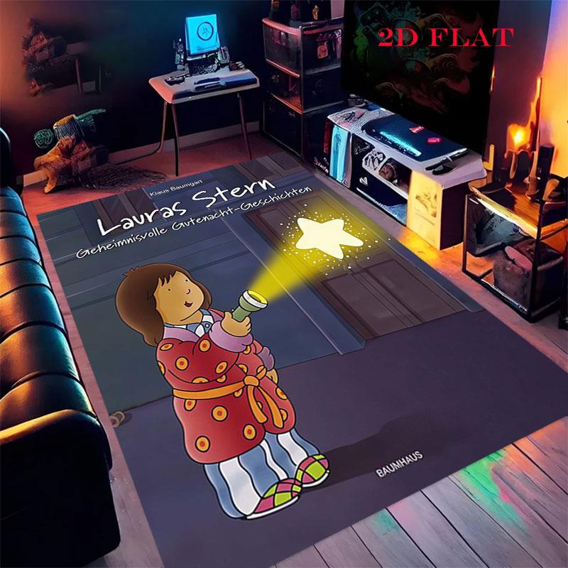 Lauras Stern Carpet Rug for Living Room Bedroom Home Sofa Decoration,Kids play Nonslip Floor Mat