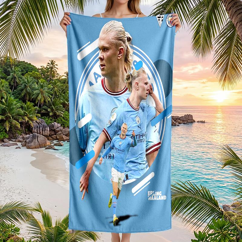 Erling Haaland Beach Towel Soft Microfiber Summer Towel Quick Dry Absorbent Towel for Beach Swimming Pool Travel