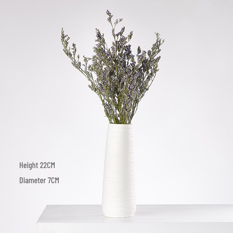 Modern White Ceramic Vase for Small Fresh or Dry Flowers - Dining Table & Living Room Decor
