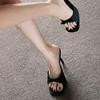 High-end Square Head Open-toed High-heeled One-word with Stiletto Sandals 2025 New Small Butterfly Black Slippers Outer Wear Women