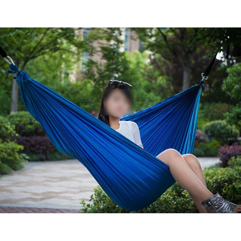 Двухместный гамак из парашютного нейлона для путешествий и кемпинга на открытом воздухе**