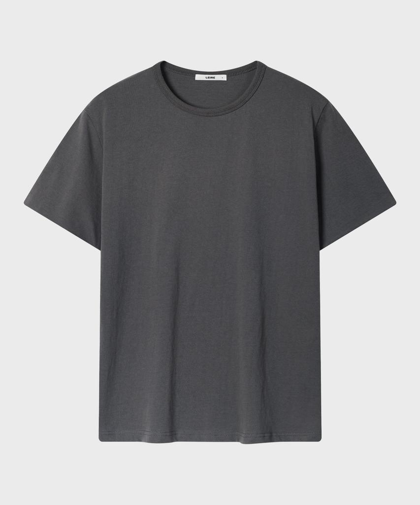 LEIRE Striped Layered Roll-Up T-Shirt [Charcoal]