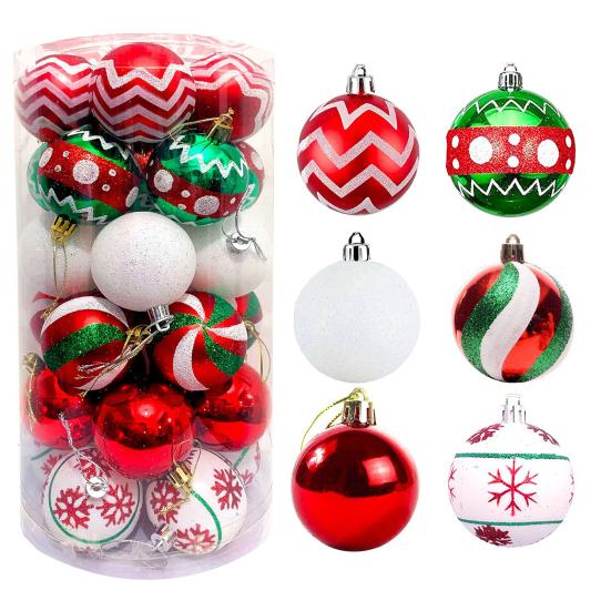 30 шт. Рождественские шары украшения 2,4 дюйма маленькие небьющиеся пластиковые шары рождественская елка подвесное украшение для праздничного венка для вечеринки декор для елки