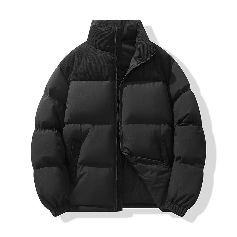 Зимняя утепленная флисовая куртка с цветовой блокировкой, пуховик, короткая, с воротником-стойкой, парная, повседневная