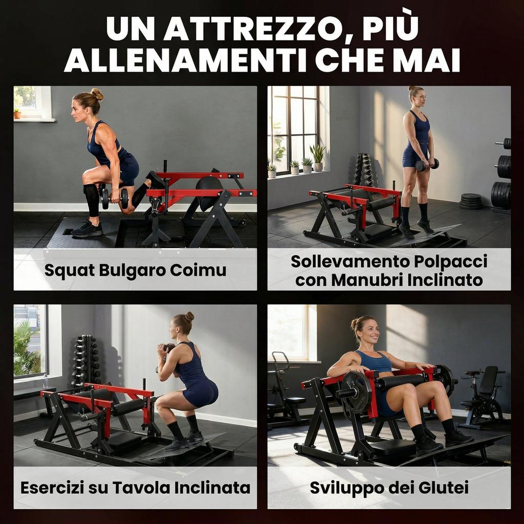 Hip Thrust Machine with Adjustable Platform. 270kg. Red