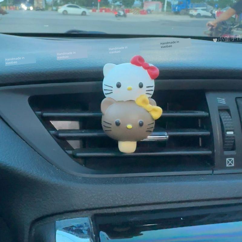 New Car Air Freshener Cute Kt Cat Car Vent Diffuser Stone Decoration Car Interior Ornament Gift for Girls