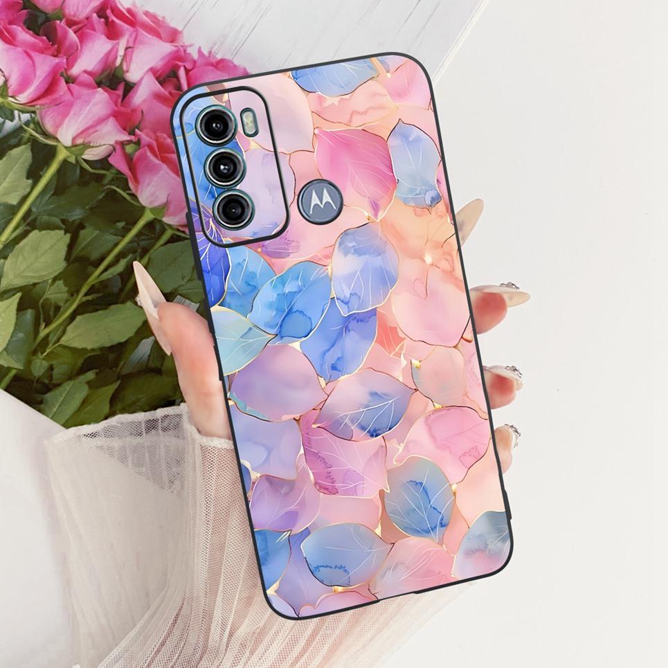 For Motorola Moto G40 Fusion / Moto G60 Phone Case Bow Pattern Colorful Butterfly Flower Back Cover Soft Matte Silicone Casing