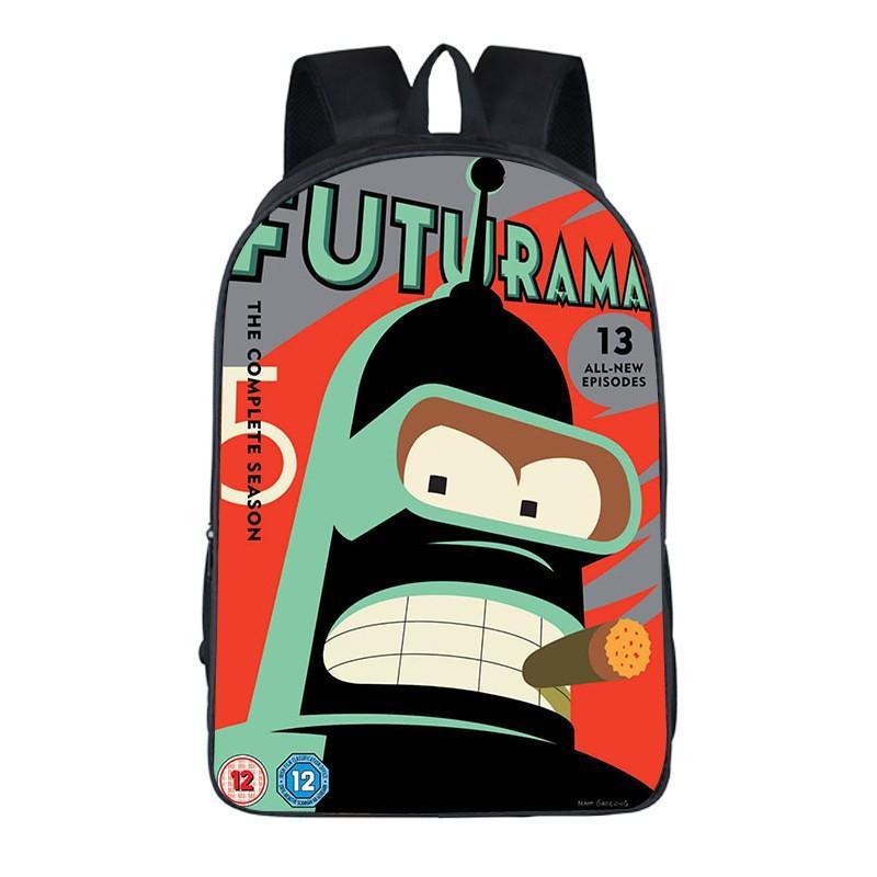 Школьный рюкзак Futurama Начальная и средняя школа Большая вместимость Многослойный Многофункциональный рюкзак Рюкзак для путешествий на открытом воздухе