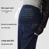 Maternity Dark Blue Wide-Leg Denim Jeans - Colorfast, Casual, Straight-Leg Support Pants for Spring.
