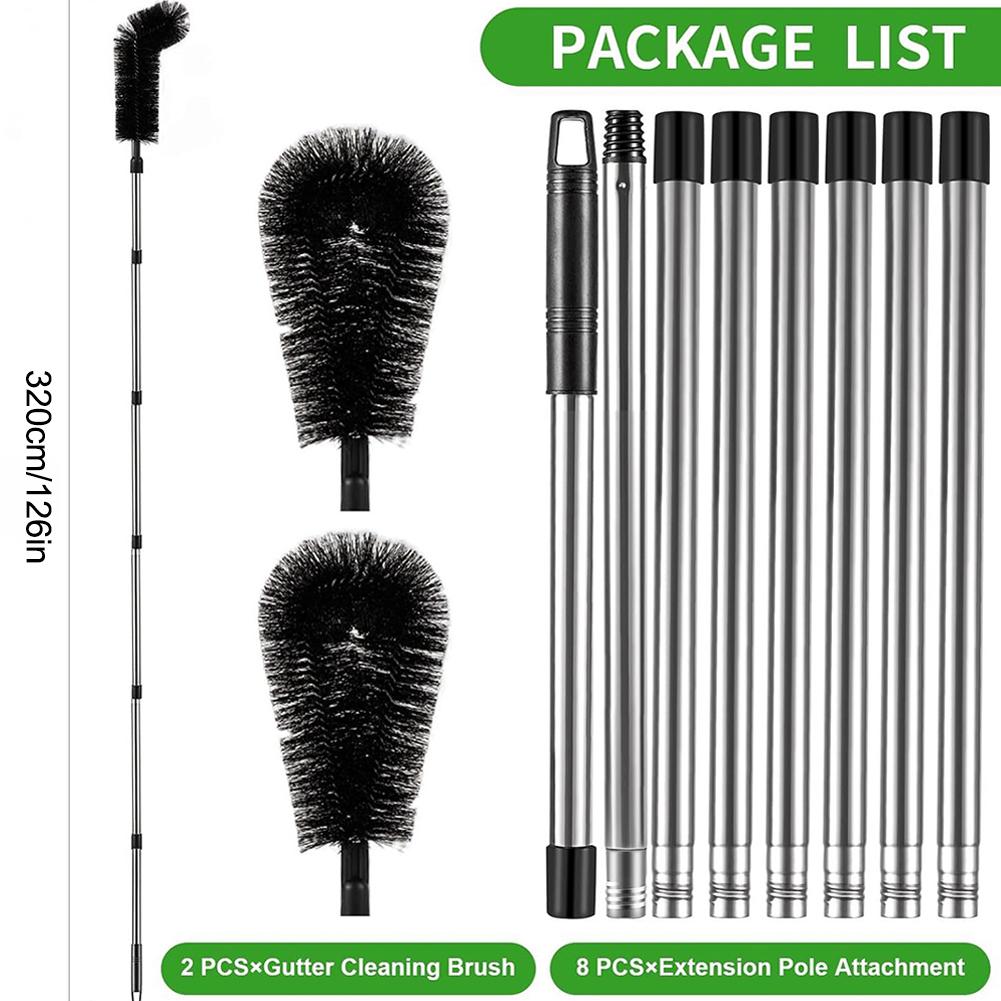 Щетка для очистки водостоков Кровельный инструмент Телескопическая выдвижная штанга с легким извлечением Крыша Водосточная щетка Фильтр для раковины Щетка для канализации