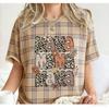 Funny Grid Stripe Leopard Mama Print Women's Short Sleeves T-Shirt Loose Casual Summer Outdoor Street Women's Tees Tops