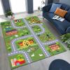 Child Urban City Road Traffic Learning Interactive Game Playroom Rug for Bedroom Living Room Sofa Home Doormat Decor,Non-slip