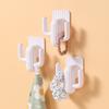White Plastic Cactus Double Hooks For Door Wall Mounting Modern Tools Decor