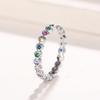 New Rainbow Heart Ring, Popular Light Luxury Love-Shaped Rings, Colored Stacked Women'S Rings