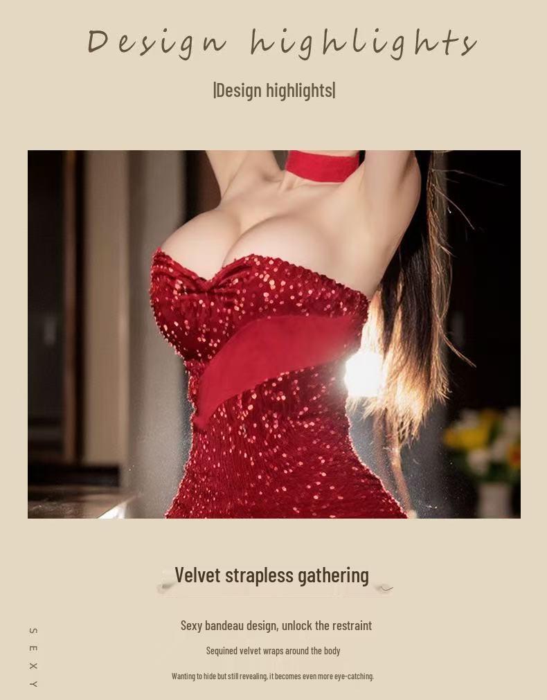 Mu Cheng Velvet Bunny Girl Lingerie Set - Quick Release Christmas Costume