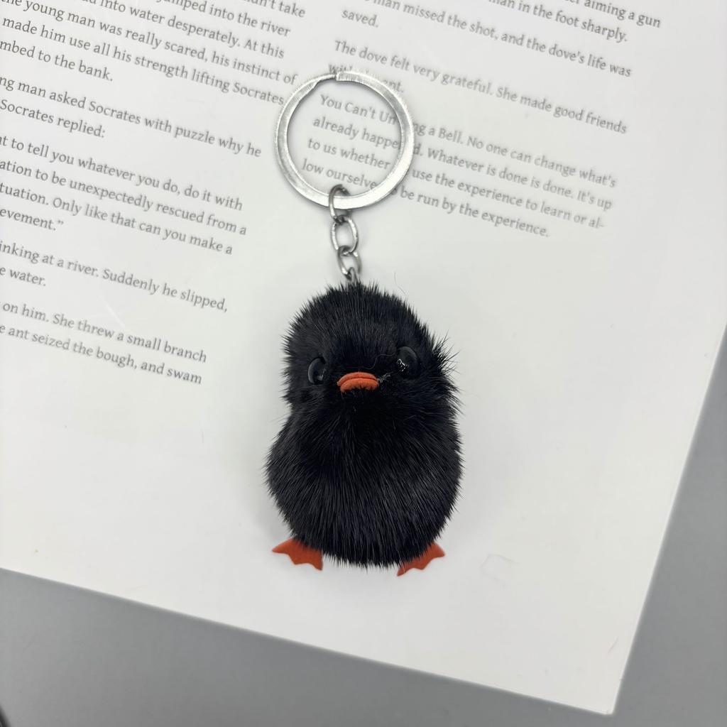 Мини-брелок из меха норки Желтая Утка Плюшевый Цыпленок Пара Подвеска Цепочка для сумки телефона Очаровательный элемент