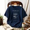 Women Hamlet Shakespeare Skull Crown Graphic T Shirt Academia Literary Book Lover Tee Vintage Reader Casual Literature Fan Tops