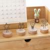 Memo Card Desktop Ornament Photo Frame Picture Clip Round Wooden Holder Message Left Supporter