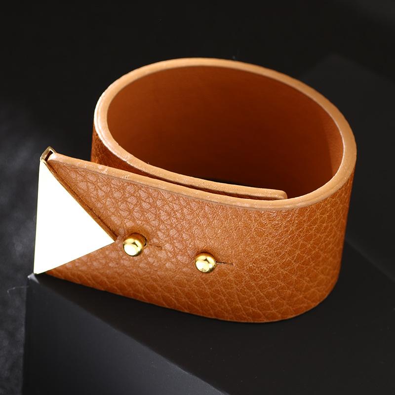 Новый женский браслет с подвесками, большой кожаный браслет для женщин, простой широкий браслет, разноцветный модный браслет, ювелирное изделие, подарок