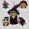 Halloween Flying Witch Decoration Outdoor Hanging Witch Statue with Light Large Screaming Witch