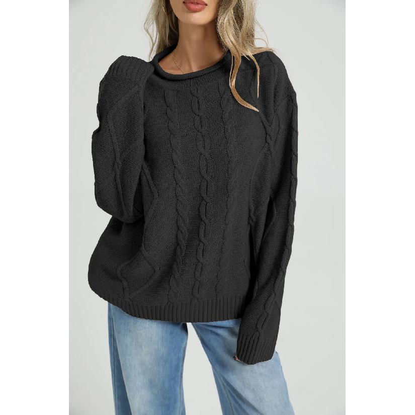 Women's Ropa Mujer Solid Color Knitted Pullovers Sweaters Long Slevees Elegant Chic Thick Loose Casual Roupas Feminina