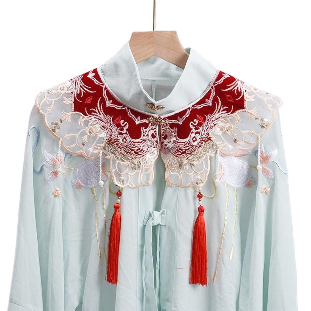 Chinese Style Hanfu Shoulder Collar Embroidered Cheongsam Shawl Hanfu Collar for Women/Girls