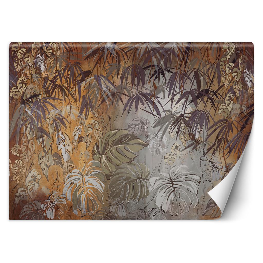 Wallpaper Painted Tropical Jungle Leaves