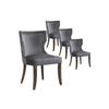 Chaises de salle à manger - MUVOE - Ensemble de 4 - Velours gris - Pieds en bois massif - Confort optimal