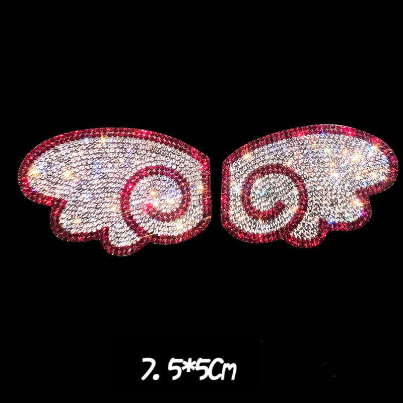 Блестящие наклейки с бриллиантами «Крылья любви» для заднего стекла, чтобы скрыть царапины на кузове автомобиля, бампере, холодильнике, шлеме, наклейка с цветами