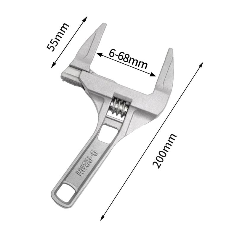 16-68mm Adjustable Spanner Large Opening Wide Wrench for Jaw Pipe Nut Key Universal Repair Tool Kitchen Bathroom Hand Tools