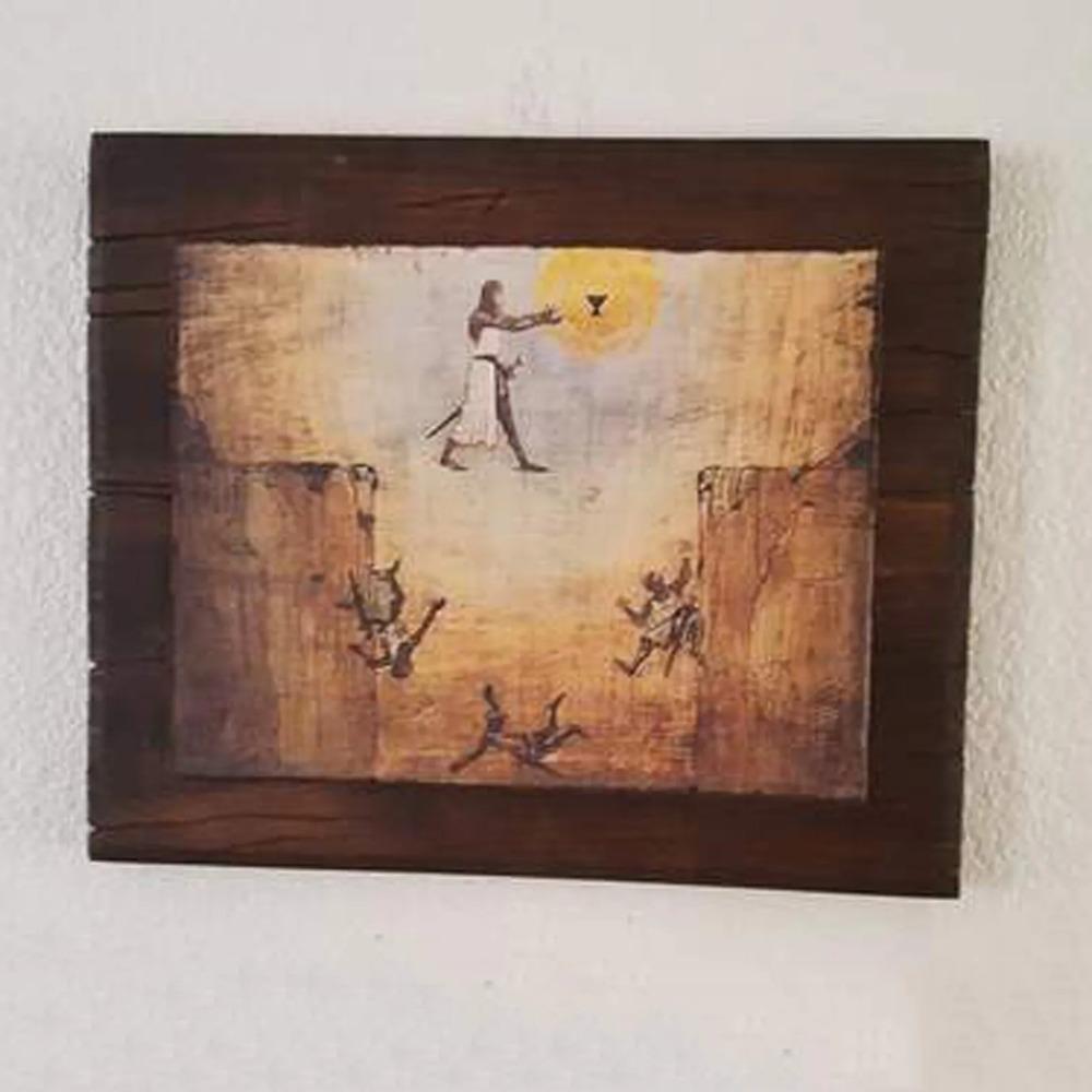 Рыцарь-прыжок Грааль Рыцарь Картина Деревянная Индиана-Джонс Картина Прыжок веры Реплика Гостиная