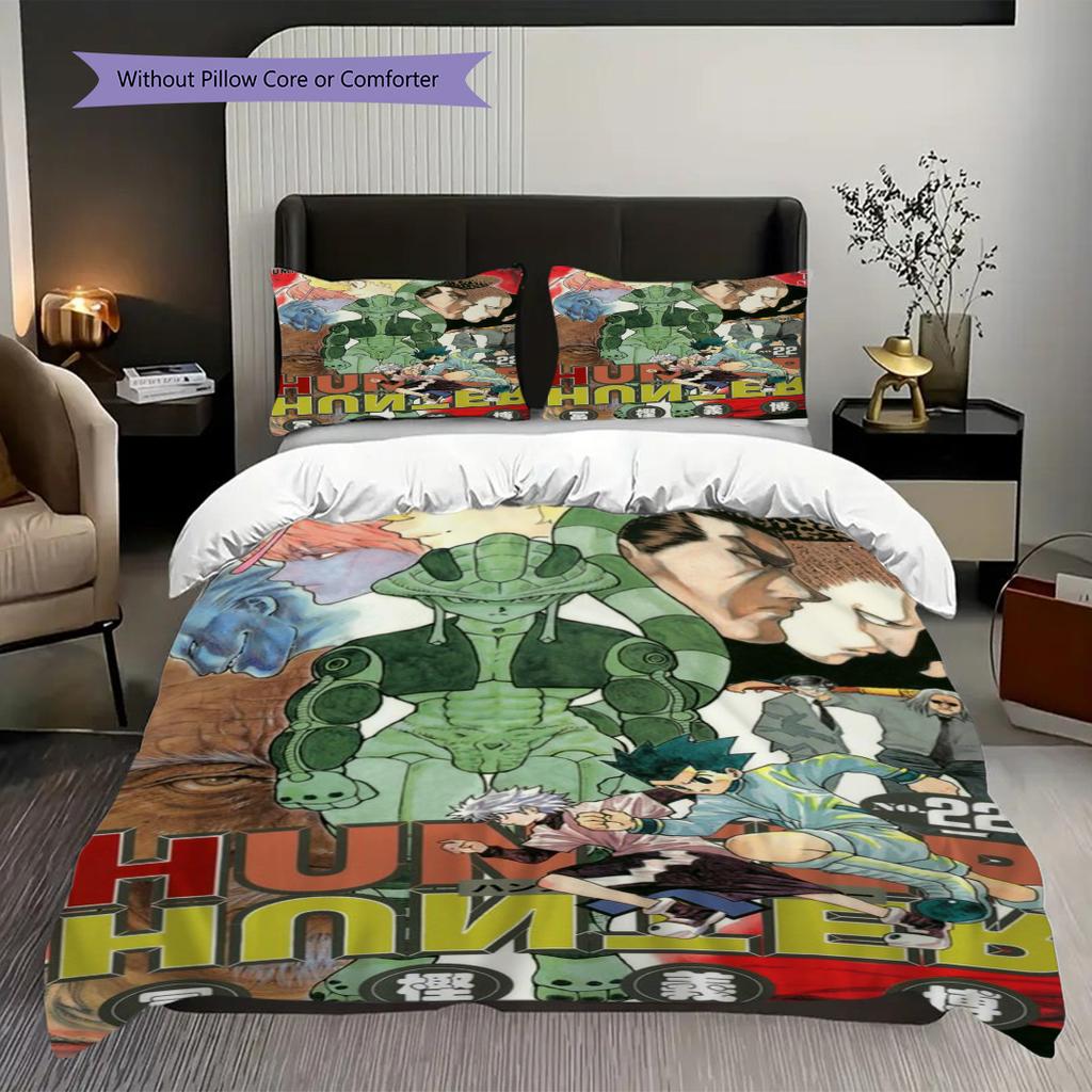 Hunter X Hunter Threepiece Set 1 Duvet Cover 2 Pillowcase Without Core Soft And Comfortable Bedding Set Gift Bedding Suitable For All Seasons